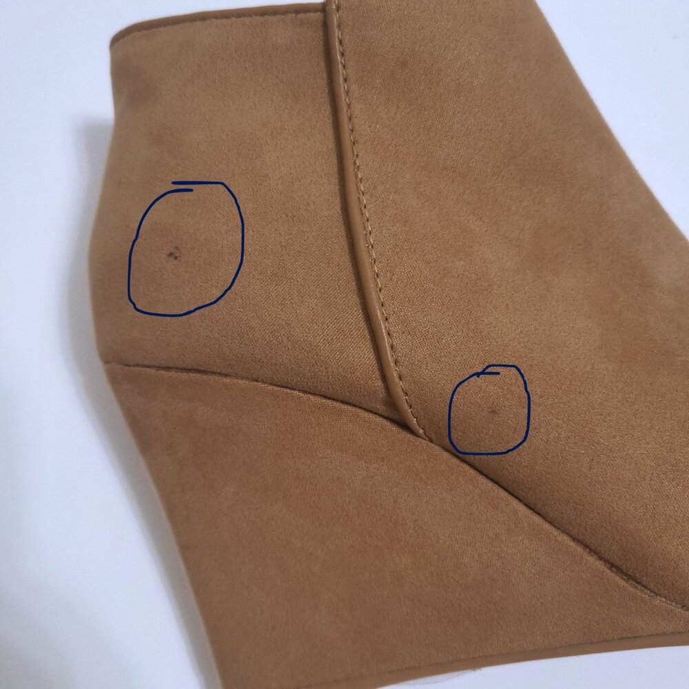 Qupid Tan Suede Wedge Ankle Booties – Size 7 - Picture 8 of 8